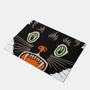 Felpudo Gato negro asustado de Halloween