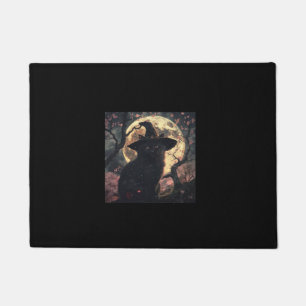 Felpudo Gato negro con Gorra brujo Halloween