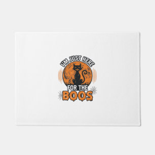 Felpudo Gato Negro de Halloween Aquí Para Los Boos Camiset