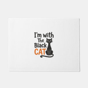 Felpudo Gato Negro Divertido Grabado Vintage Diseño de Hal