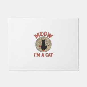 Felpudo Gato negro divertido luna diseño vintage de Hallow