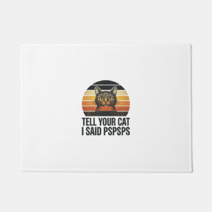 Felpudo Gato negro divertido Pspsps diseño vintage de pues