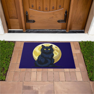 Felpudo Gato negro enojado
