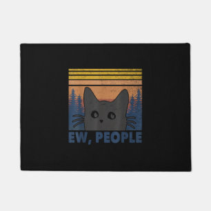 Felpudo Gato negro gracioso anti introvertido social Vi