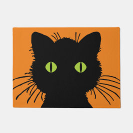 Felpudo Gato negro sobredimensionado con ojos verdes