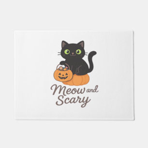 Felpudo Gato negro travieso con ojos verdes brillantes en