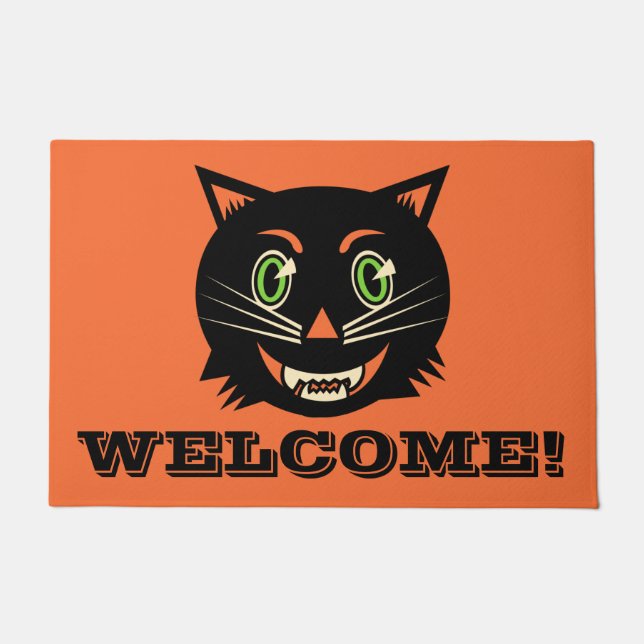 Felpudo Gato negro vintage (Anverso)