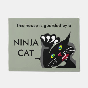 Felpudo Gato Ninja en guardia