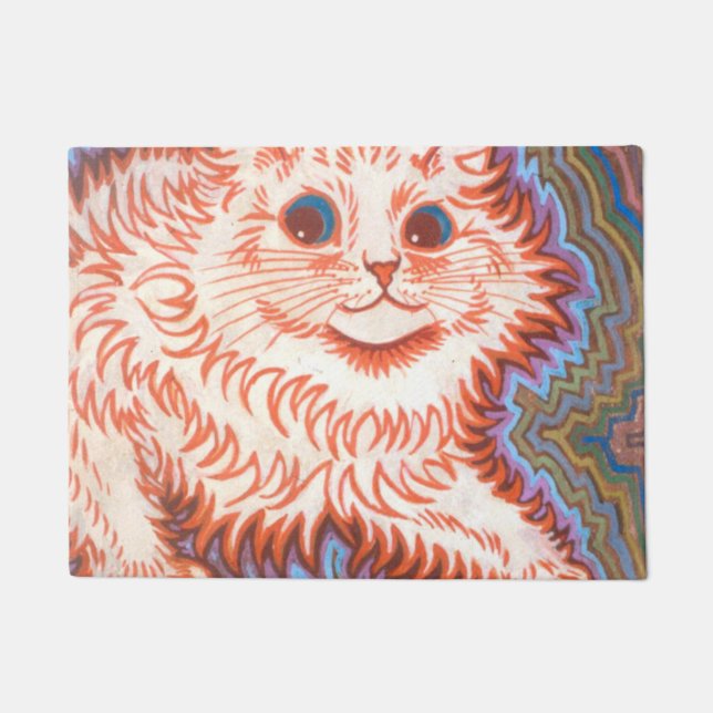 Felpudo Gato Psicodélico Vintage De Louis Wain (Anverso)