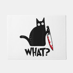 Felpudo Gato Qué_ Gracioso Gato Negro