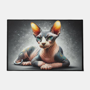 Felpudo Gato Sfinx Realista, Gato Sphynx sin Cabello