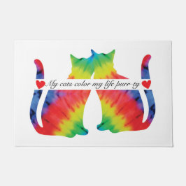 Felpudo Gatos coloridos doormat