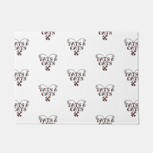 Felpudo Gatos de amor y gatos estilo tatuaje Doormat