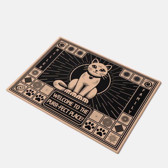 Felpudo Gatos elegantes, humorísticos y personalizables pu (Angular)