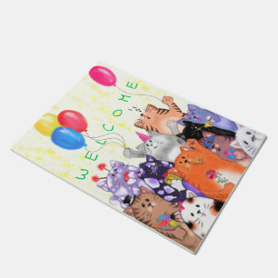 Felpudo Gatos felices Doormat