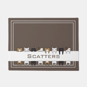 Felpudo Gatos gatos gitanos personalizados de comida y agu