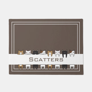 Felpudo Gatos gatos gitanos personalizados de comida y agu