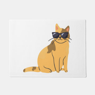 Felpudo Gatos Geniales Con Gafas De Sol - Gato Y Amantes
