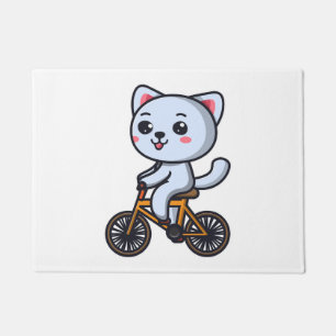 Felpudo Gatos montando bicicleta Regalos de diseño de gato