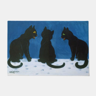 Felpudo Gatos negros en la nieve, Louis Wain
