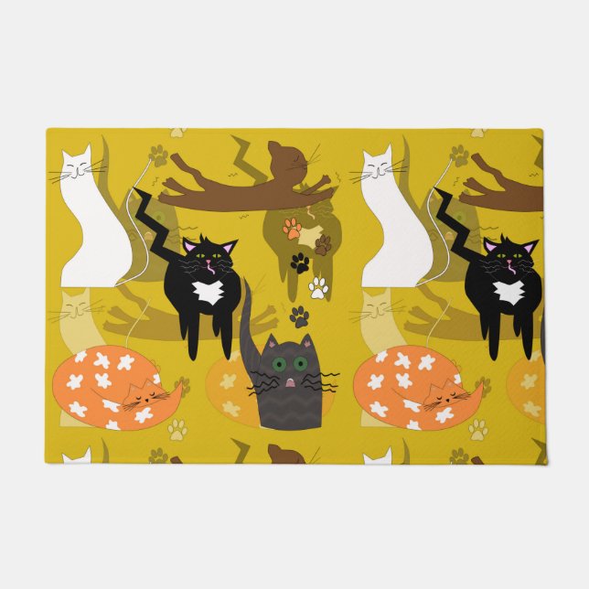 Felpudo Gatos tan diferentes. (Anverso)