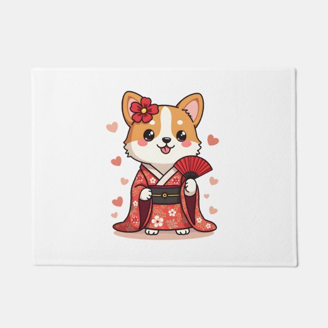 Felpudo Geisha Corgi Dog Lover Welsh (Anverso)