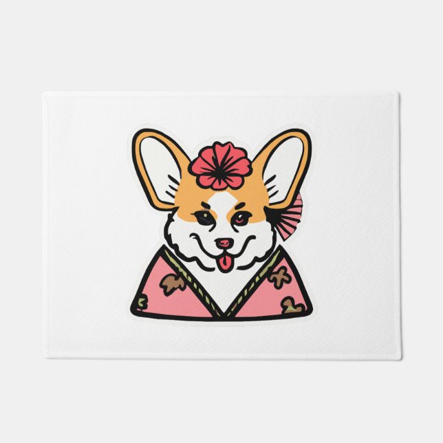 Felpudo Geisha Corgi Dog Lover Welsh (Anverso)