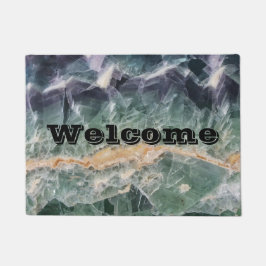 Felpudo Gema fotográfico de flúor púrpura verde único