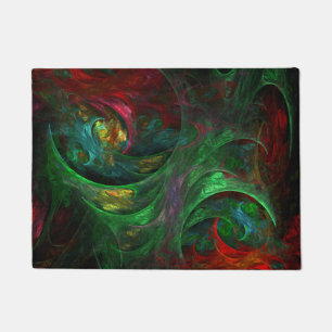 Felpudo Génesis Arte abstracto verde