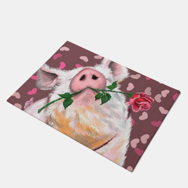 Felpudo Gentleman Pig Funny Doormat (Angular)