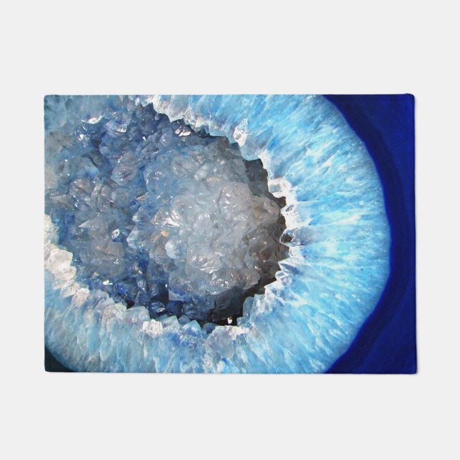 Felpudo Geode de cristal azul de caída (Anverso)
