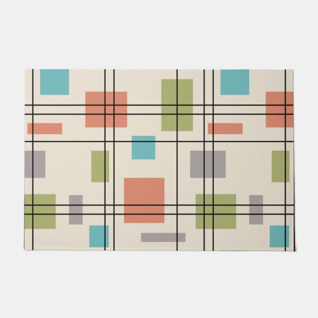 Felpudo Geométrica moderna de Mid Century 3 (Anverso)