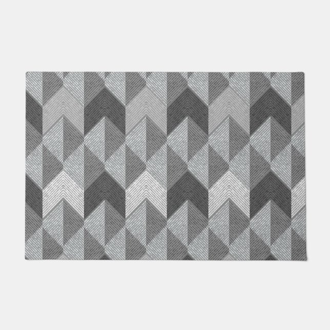 Felpudo Geométrico gris texturado. (Anverso)
