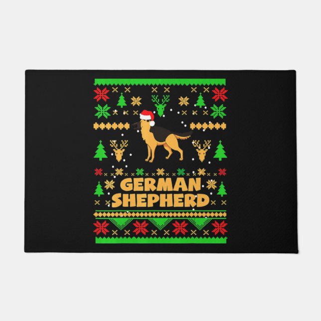 Felpudo German Shepherd Christmas (Anverso)
