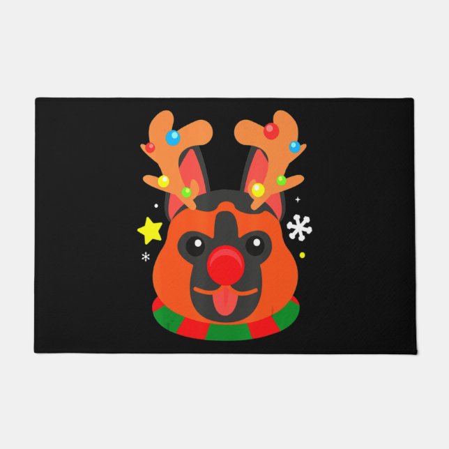 Felpudo German Shepherd Cute Christmas (Anverso)