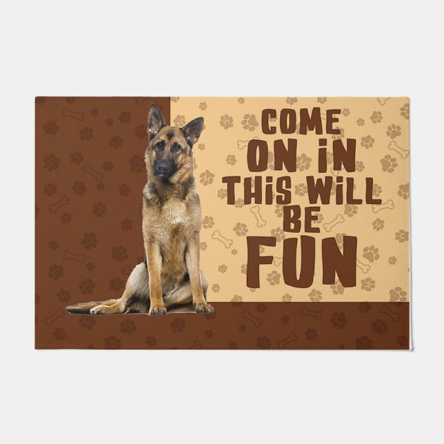 Felpudo German Shepherd Doormat, Funny GSD Lover Gift (Anverso)