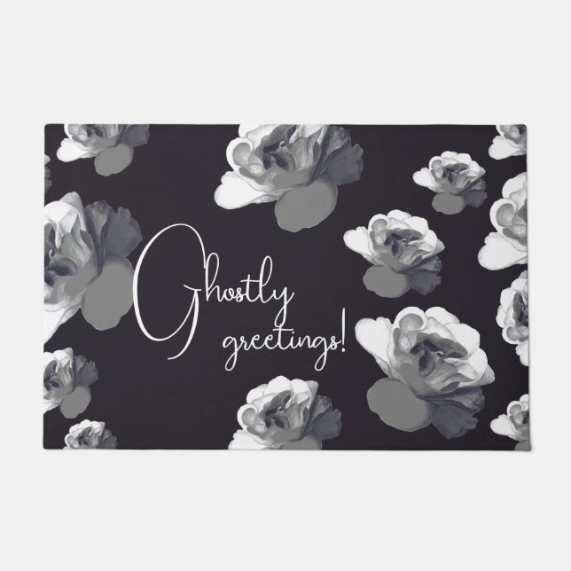 Felpudo Ghostly Greetings Halloween Glam Gótico (Anverso)