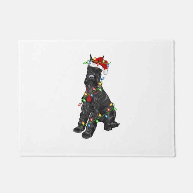 Felpudo Gigante Schnauzer Lover Xmas Santa Giant Schnauzer (Anverso)