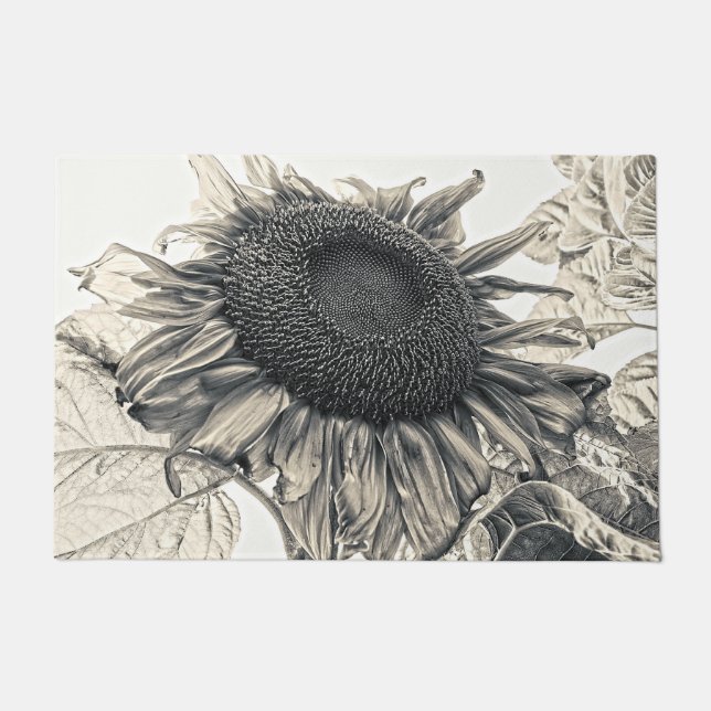 Felpudo Gigantes girasoles Vintage Sepia Verano Floral (Anverso)