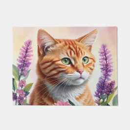 Felpudo Ginger Cat Multicolor Flores Art