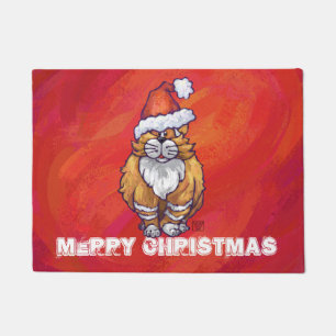 Felpudo Ginger Cat Navidades En Rojo