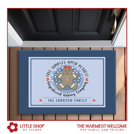 Felpudo Gingerbread Cookie Baking Company Nombre de la fam