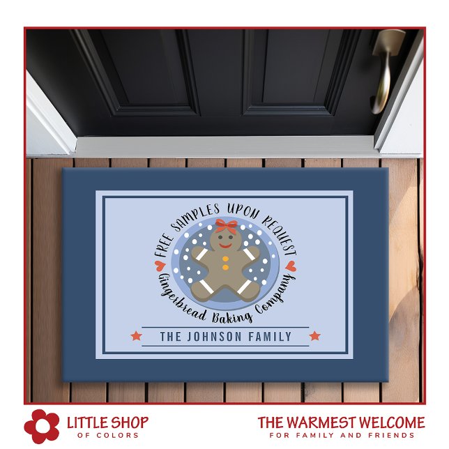 Felpudo Gingerbread Cookie Baking Company Nombre de la fam (Subido por el creador)