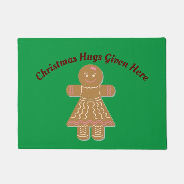 Felpudo Gingerbread Lady Abrazo Puerta Mat (Anverso)