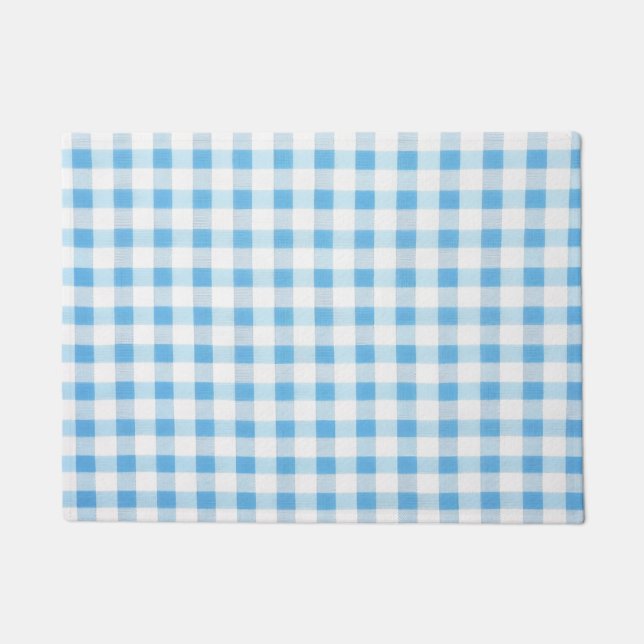 Felpudo Gingham Azul Bebé (Anverso)