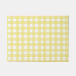 Felpudo Gingham blanco y amarillo pálido