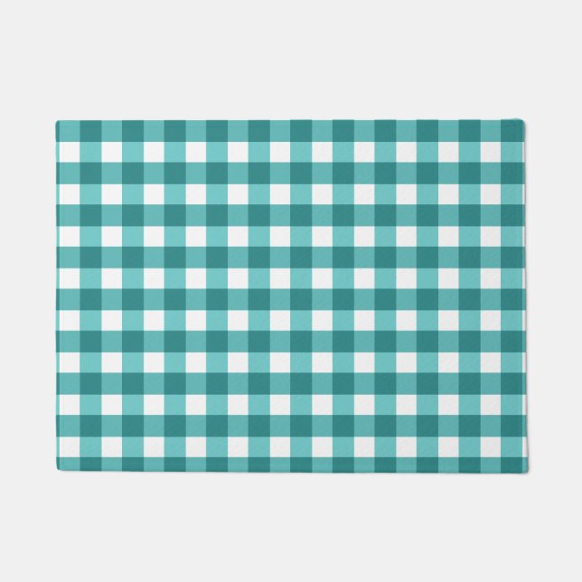 Felpudo gingham verde azulada (Anverso)