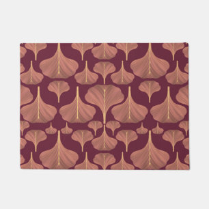 Felpudo Gingko Vintage Fuchsia Floral Pattern Mat