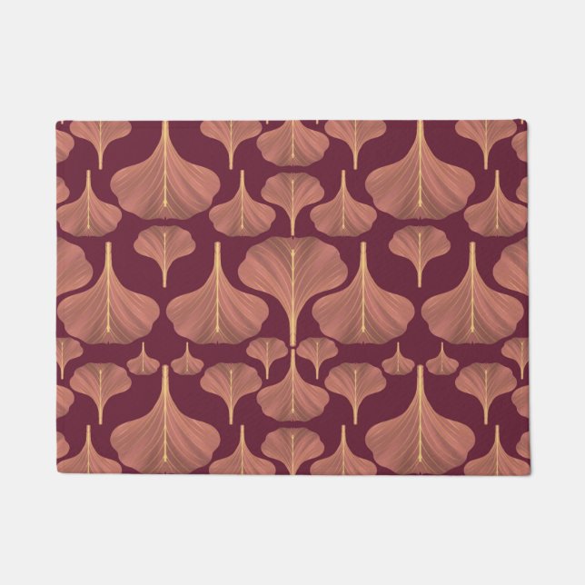 Felpudo Gingko Vintage Fuchsia Floral Pattern Mat (Anverso)