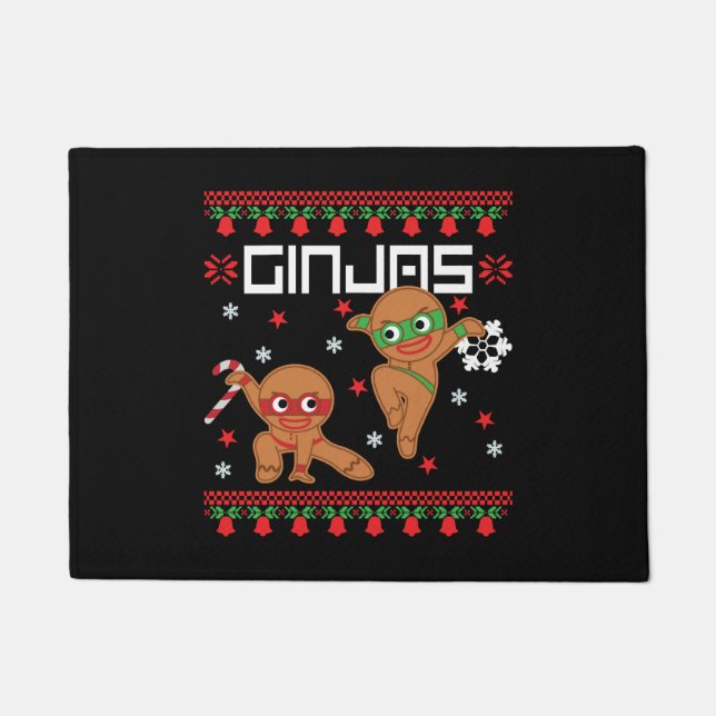 Felpudo Ginjas Navidades feos suéter (Anverso)